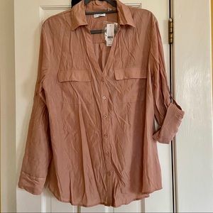 New York & Company Button Down Shimmer Blouse